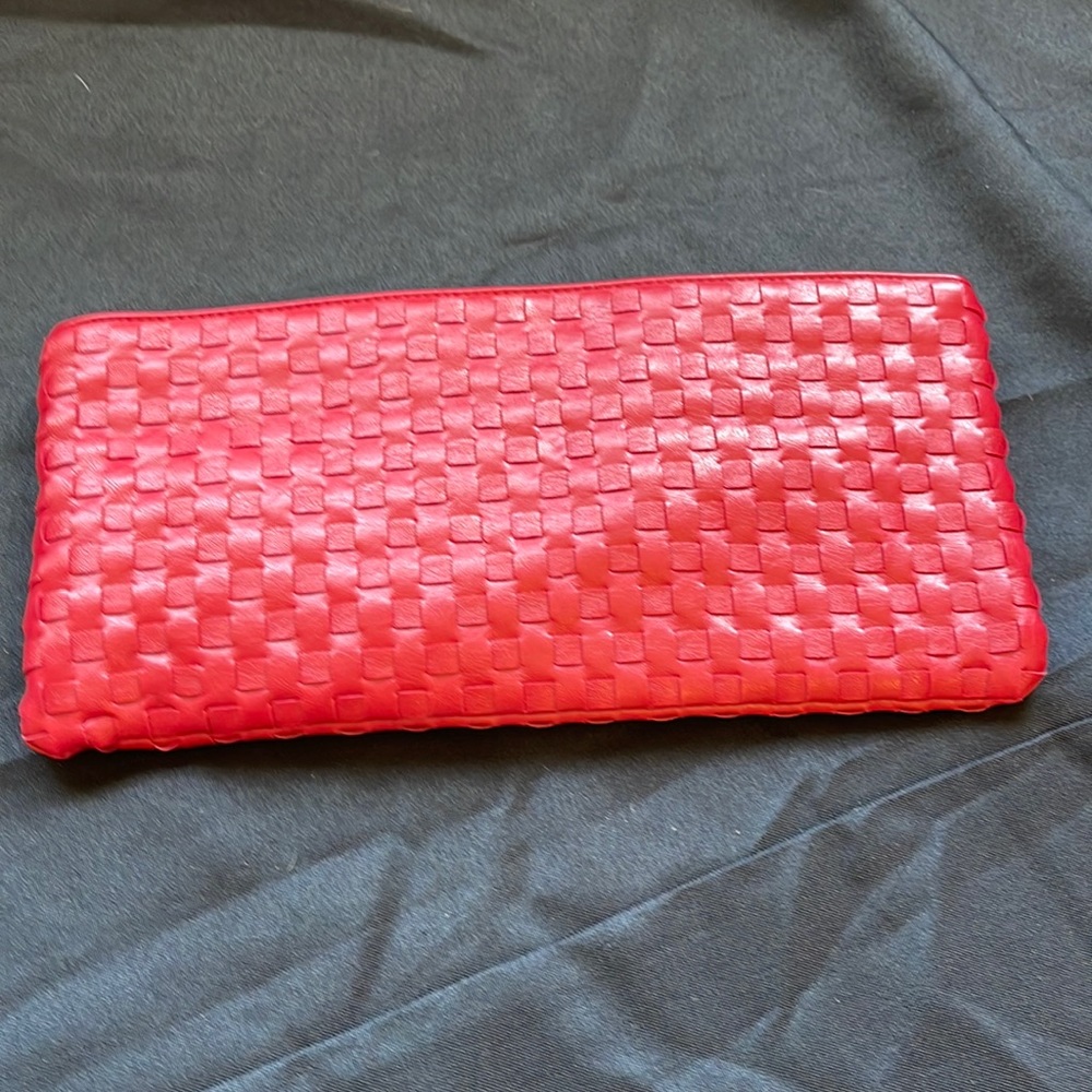 Leather clutch- red